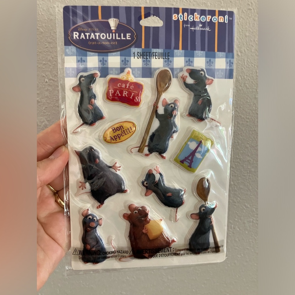 Hallmark Ratatouille Puffy Stickers New in package